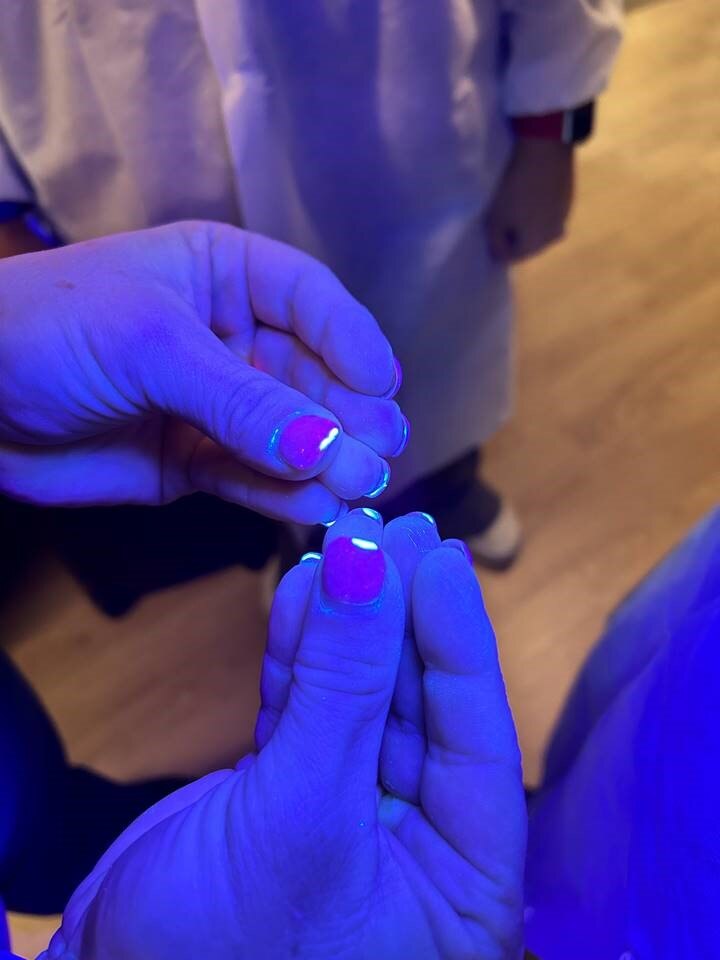 Germs under UV light