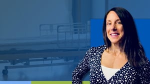 nursing home bed with dr. jean storm headshot